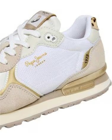 PEPE JEANS PLS400023 ZAPATILLAS CASUAL DE MUJER BLANCO Y BEI BLANCO Y BEIGE