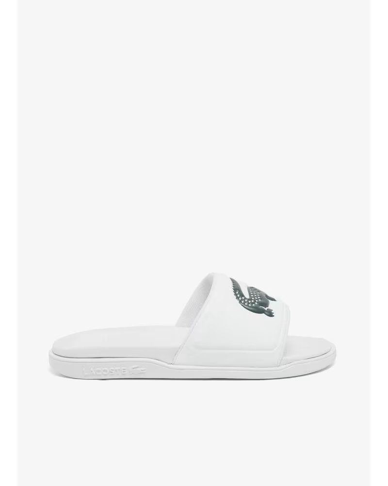 Tongs pour Homme LACOSTE CLAQUETTES SERVE SLIDE 1172809 BLANCHES AVEC LOGO BLANCO