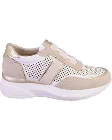 AMARPIES 30260 ZAPATILLAS CASUAL DE MUJER PIEL BLANCO Y ROSA