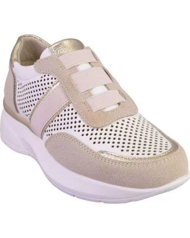 AMARPIES 30260 ZAPATILLAS CASUAL DE MUJER PIEL BLANCO Y ROSA