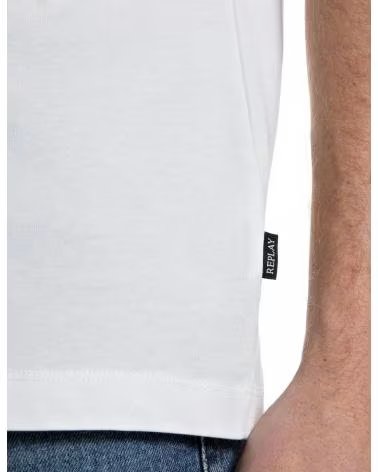 REPLAY KURZARM-T-SHIRT MIT ADLER-PRINT M3430 BLANCO