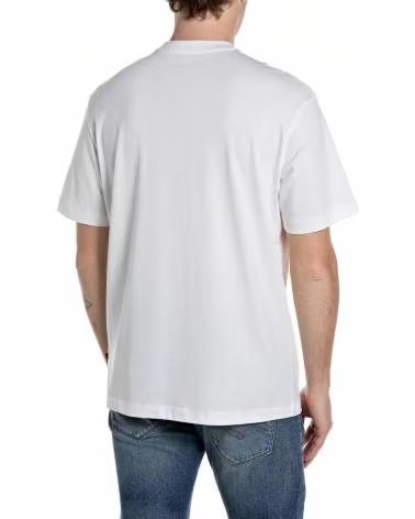 REPLAY KURZARM-T-SHIRT MIT ADLER-PRINT M3430 BLANCO