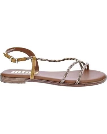 MTNG MARIA FLAT SANDALS WITH BRAIDED STRAPS MARRóN