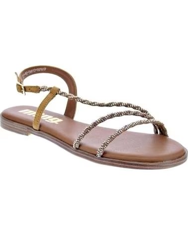 MTNG MARIA FLAT SANDALS WITH BRAIDED STRAPS MARRóN