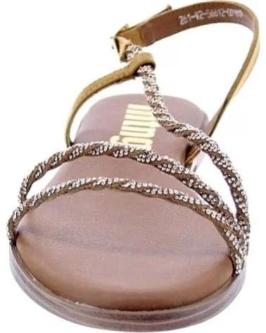 MTNG MARIA FLAT SANDALS WITH BRAIDED STRAPS MARRóN