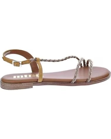 MTNG MARIA FLAT SANDALS WITH BRAIDED STRAPS MARRóN