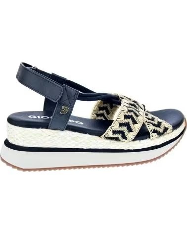 SANDALIAS GIOSEPPO UGUNJA CON PLATAFORMA Y DETALLE BORDADO NEGRO