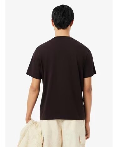 LACOSTE CAMISETA DE MANGA CORTA TEE-SHIRTS COL ROND HOMME ADULTE MAILLE EN NEGRO PARA HOMBRE BUFFLE