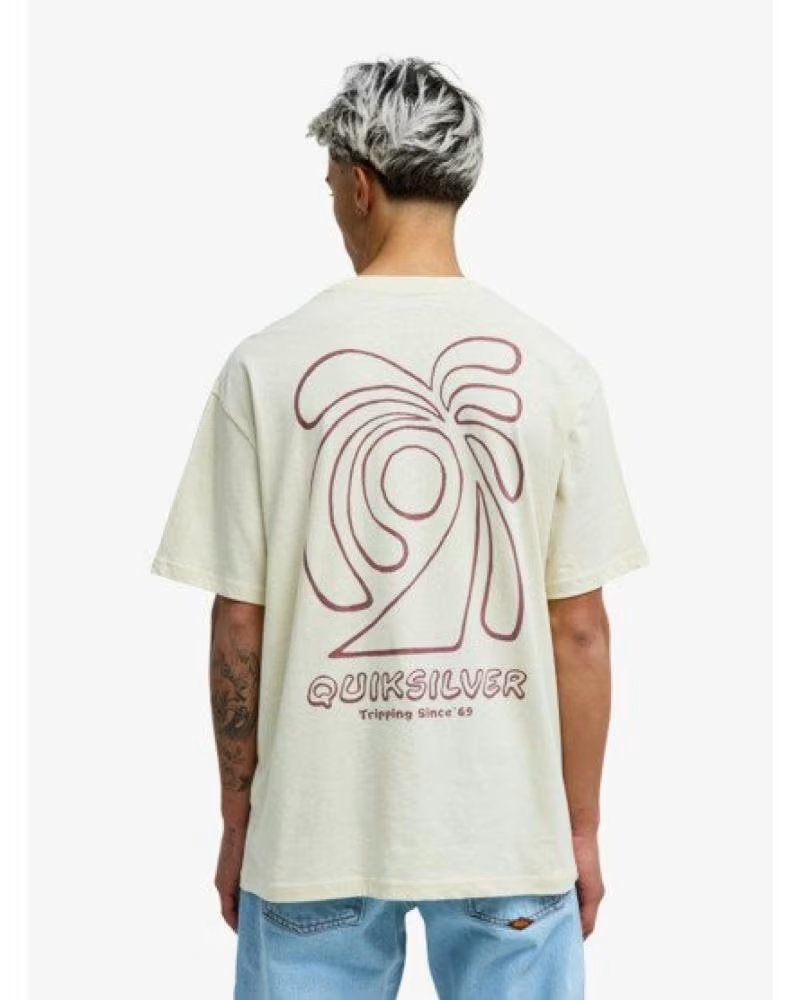 QUICKSILVER CAMISETA DE MANGA CORTA QUIKSILVER CURVE PALM EN BEIGE PARA HOMBRE ROJO