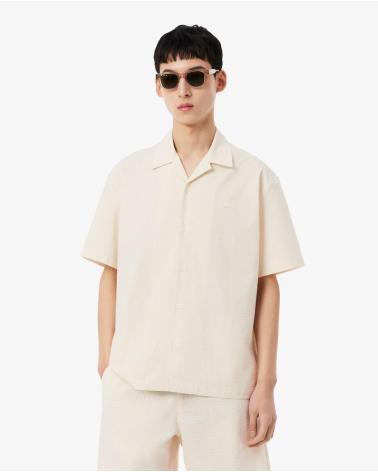 LACOSTE CAMISA HOLGADA SEERSUCKER CH2355 BEIG CLARO