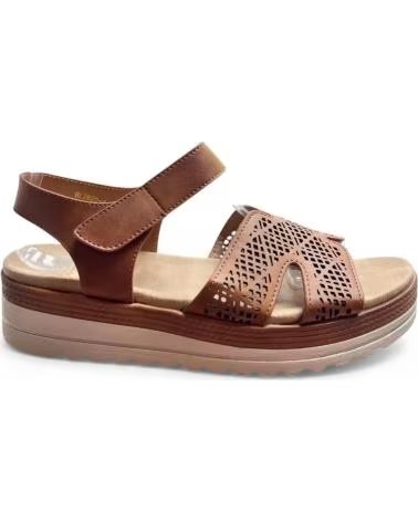 TIMBOS SANDALIA PLATAFORMA COMODA MUJER CUERO 132623 MARRóN