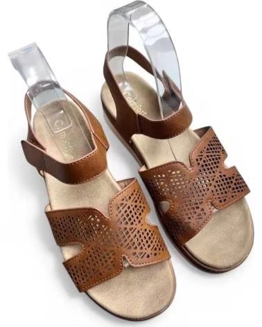 TIMBOS SANDALIA PLATAFORMA COMODA MUJER CUERO 132623 MARRóN