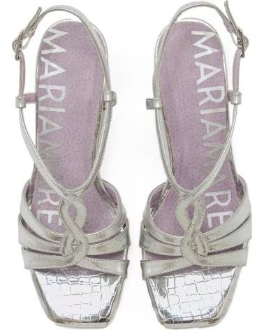 Home-MARIA-MARE-BLOCK HEEL SANDALS WITH INTERTWINED STRAPS REFERENCE 68712-METáLICO