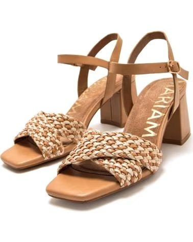 MARIAMARE HEELED SANDAL WITH BRAIDED STRAPS 68774 BEIGE