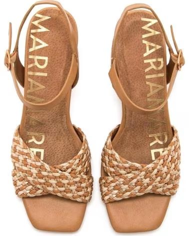 MARIAMARE HEELED SANDAL WITH BRAIDED STRAPS 68774 BEIGE