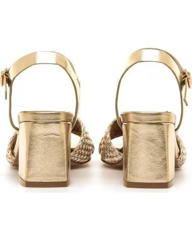 Home-MARIA-MARE-HEELED SANDALS WITH BRAIDED STRAPS AND BUCKLE CLOSURE-GOLD