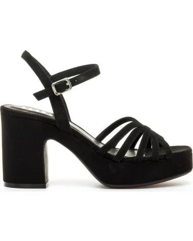 MUSTANG 56646 SANDALETTEN MIT ABSATZ, PLATEAU UND RIEMCHEN NEGRO