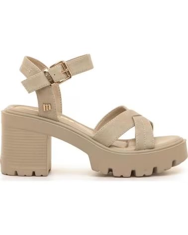 MTNG 55759 PLATFORM SANDALS WITH CROSSED STRAPS BEIGE