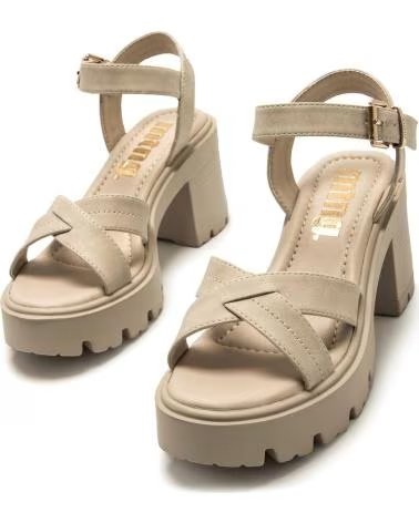 MTNG 55759 PLATFORM SANDALS WITH CROSSED STRAPS BEIGE