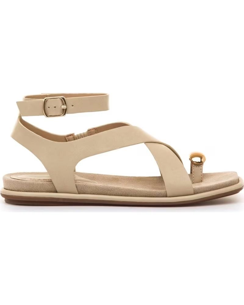 MARIA MARE SANDALO INFRADITO CON FASCE INCROCIATE E FIBBIA BEIGE