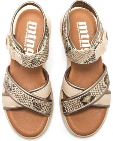 MTNG PLATFORM SANDALS WITH CROSS STRAPS MTNG 60933 BEIGE