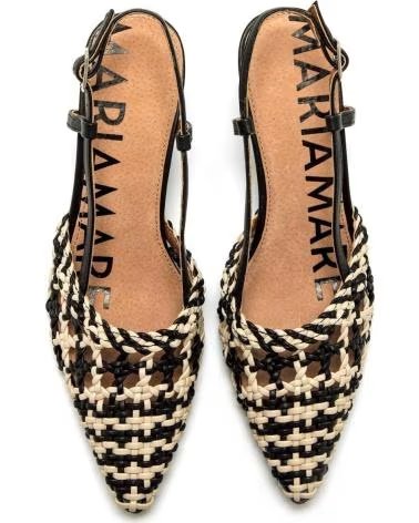MARIA MARE ESCARPINS SLINGBACK À MOTIF PIED-DE-POULE ET TALON MOYEN NEGRO