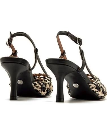 MARIA MARE ESCARPINS SLINGBACK À MOTIF PIED-DE-POULE ET TALON MOYEN NEGRO