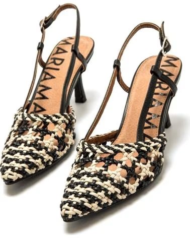 MARIA MARE ESCARPINS SLINGBACK À MOTIF PIED-DE-POULE ET TALON MOYEN NEGRO