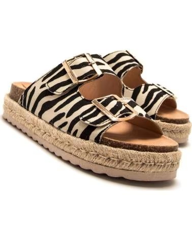 MTNG SANDALIAS PLATAFORMA ESTAMPADO ANIMAL CON HEBILLAS MTNG NEGRO
