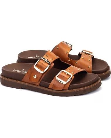 PIKOLINOS SANDALIAS AITANA W7Z-0939 DE PIEL CON HEBILLAS BRANDY
