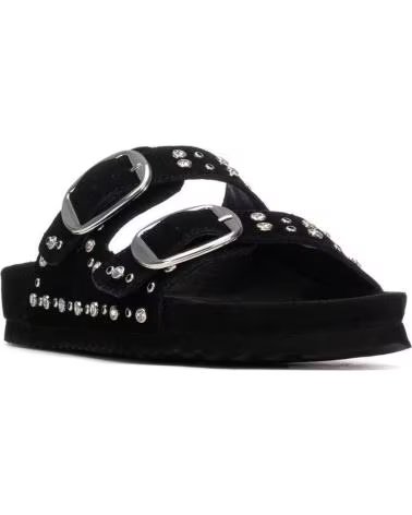 Início-XTI-SANDÁLIAS RASAS XTI 145066 COM FIVELAS E TACHAS-NEGRO
