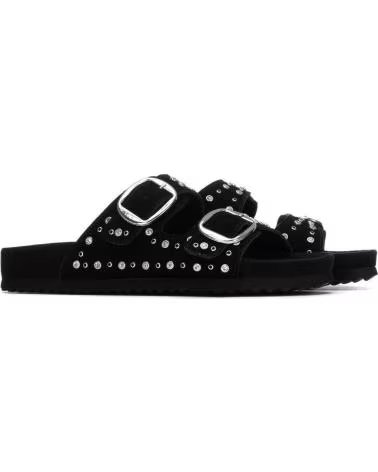 Início-XTI-SANDÁLIAS RASAS XTI 145066 COM FIVELAS E TACHAS-NEGRO