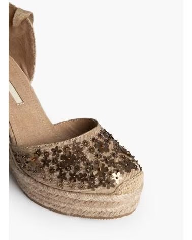 KESLEM WEDGE ESPADRILLE SANDAL WITH SEQUINS M6192 CAMEL