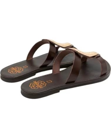 PORRONET PORRONET 3215 SANDAL WITH CENTRAL ORNAMENT MARRON