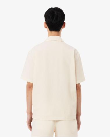 LACOSTE CAMISA HOLGADA SEERSUCKER CH2355 BEIG CLARO