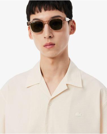 LACOSTE CAMISA HOLGADA SEERSUCKER CH2355 BEIG CLARO