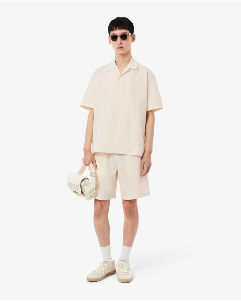 LACOSTE CAMICIA SEERSUCKER VESTIBILITÀ AMPIA BEIGE 077-53375719506259 BEIG CLARO