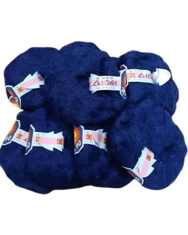 LUZ COLOR LOTE 20 OVILLOS LANA-MOHAIR VISON 330 AZUL MARINO