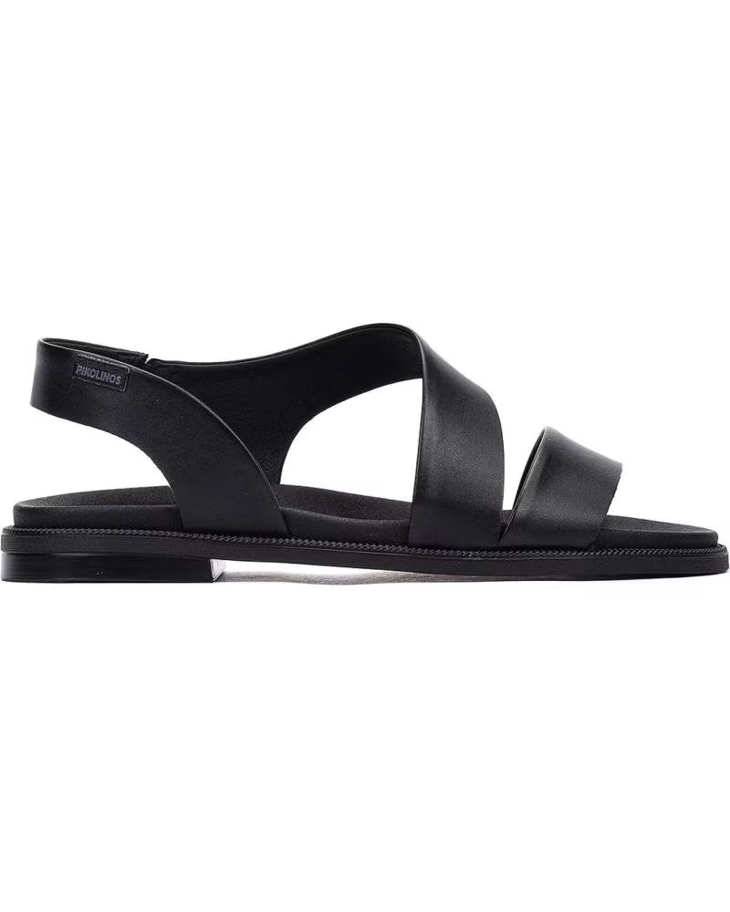 SANDALI BASSI PIKOLINOS NAVIA W3E-0652 IN PELLE NERA NEGRO