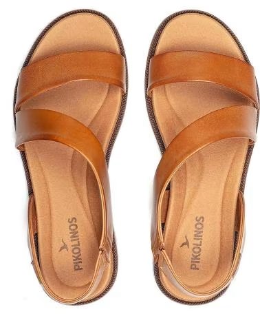 PIKOLINOS FLACHE SANDALEN NAVIA W3E-0652 AUS LEDER BRANDY