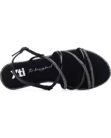 XTI SANDALIA PLANA DE TIRAS FINAS CON CIERRE DE HEBILLA XTI 145106 NEGRO