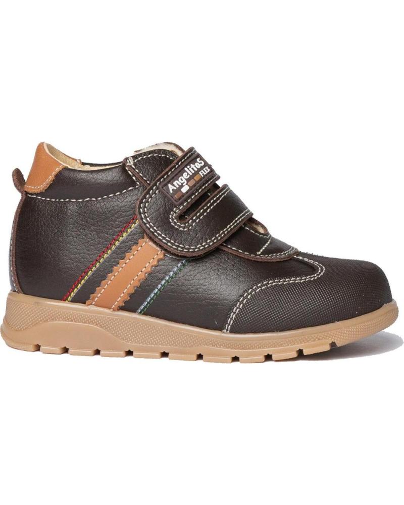 Botines de Niña y Niño ANGELITOS BOTA SPORT PIEL 720 CHOCOLATE