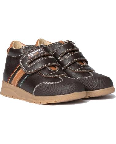 Botines de Niña y Niño ANGELITOS BOTA SPORT PIEL 720 CHOCOLATE