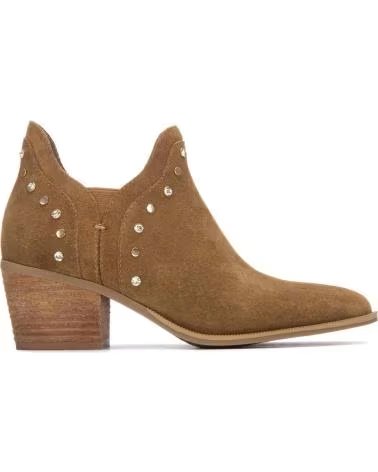 CARMELA STIEFELETTEN 163147 AUS WILDLEDER MIT NIETEN CAMEL