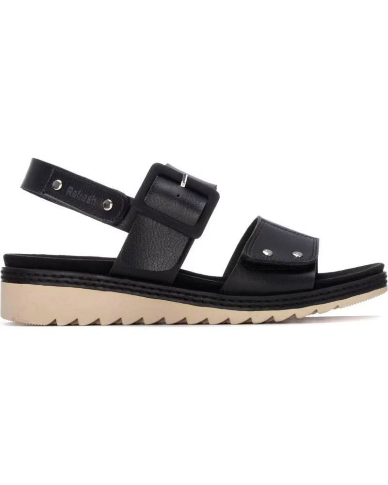 REFRESH SANDALIA REFRESH 175165 CON PLATAFORMA DENTADA NEGRO