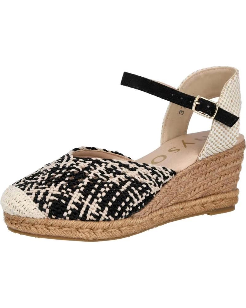 MYSOFT ALPARGATAS CON CUÑA Y CIERRE DE HEBILLA 26M117 NEGRO