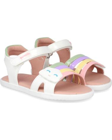 GARVALIN SANDALIAS BAREFOOT 262431-B310 CON DISEÑO DE ARCOÍRIS BLANCO