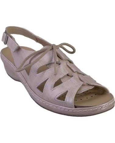 SUAVE SANDÁLIAS 3004 EM PELE COM AJUSTE POR ATACADORES BEIGE
