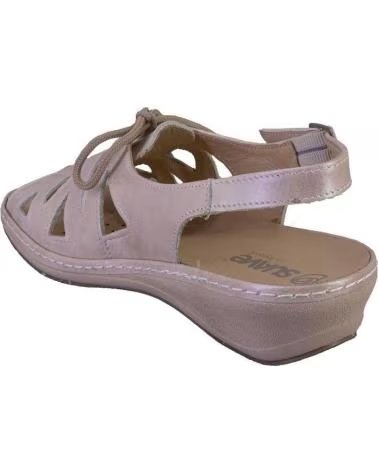 SUAVE SANDÁLIAS 3004 EM PELE COM AJUSTE POR ATACADORES BEIGE