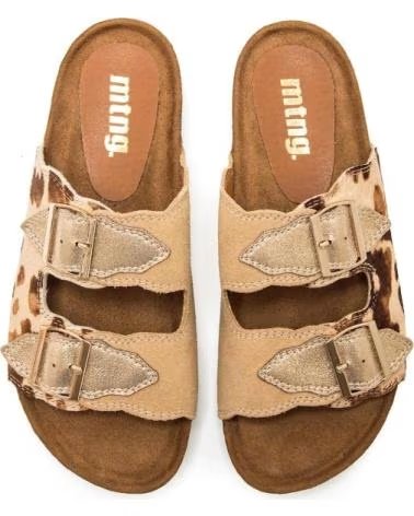 MTNG MTNG 54085 SANDALS WITH DOUBLE BUCKLE AND ANIMAL PRINT MARRóN